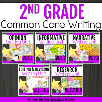 Preview of 2nd Grade Writing Bundle - Common Core Writing - Lesson Plans, Prompts, and More