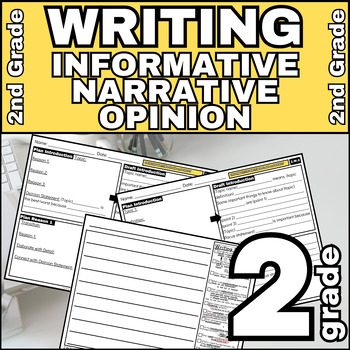 Preview of 2nd Grade Writing Bundle Informative, Narrative, Opinion Handwriting Booklets