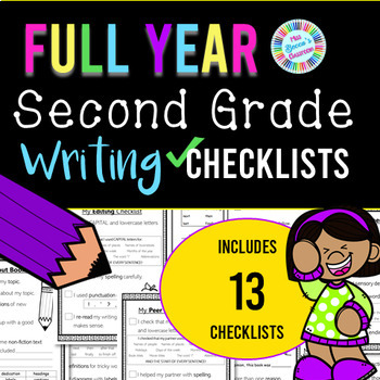 Preview of 2nd Grade Writing Checklists BUNDLE - Narrative, Informational, Editing, & MORE!