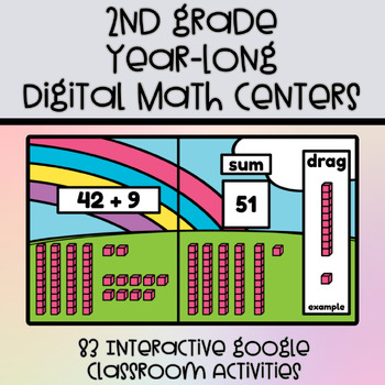 Preview of 2nd Grade Year-Long Digital Math Centers - 83 Google Classroom Activities