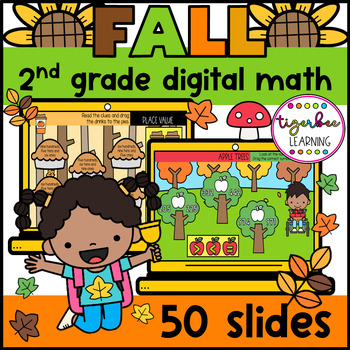 Preview of 2nd Grade math Fall digital centers for Google Classroom