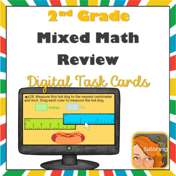 Preview of 2nd Grade math review assessment Boom Cards Distance Learning
