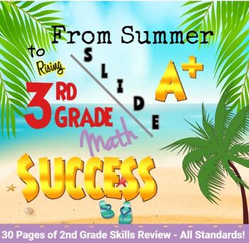 Preview of 2nd Grade to 3rd Grade Math Summer Practice Packet / Summer School Review