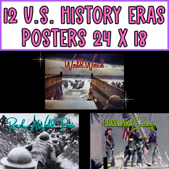 Preview of 2nd Half of American History Eras Units Posters Bulletin Board Display