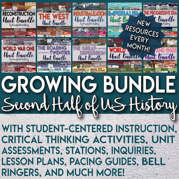 Preview of Part 2 U.S. History Curriculum Middle School GROWING BUNDLE