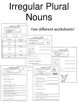 Preview of Irregular Plural Nouns Worksheet Irregular Plurals Worksheet Plural Nouns