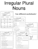 Irregular Plural Nouns Worksheet Irregular Plurals Workshe