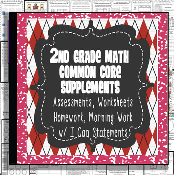 Preview of 2nd Math Assessments Responses & I Can Charts C/Core Google Slides™ & PDF