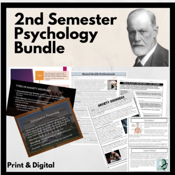 Preview of 2nd Semester Psychology Complete Curriculum Bundle: Print & Digital