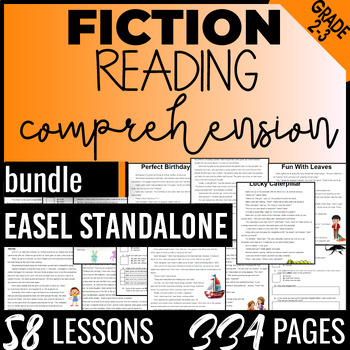 Reading lesson with comprehension easel