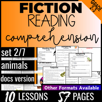 Preview of 2nd and 3rd Grade Animals Fiction Reading Passages and Questions Google Docs