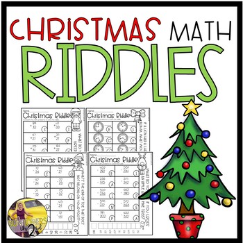 Preview of 2nd and 3rd Grade Christmas Math Riddles