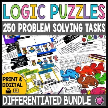 Preview of Logic Puzzles 3rd Grade Critical Thinking Puzzles - 2nd Grade Logic Puzzles
