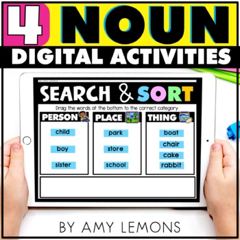 Preview of Noun Grammar Slides for Parts of Speech w/ Sorting & Using Nouns in Sentences