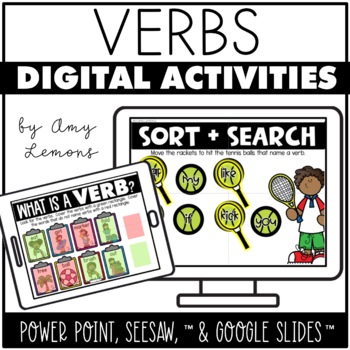 Preview of Verb Grammar Slides for Parts of Speech w/ Writing Verbs in Sentences Activities