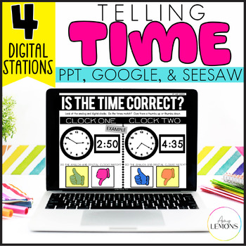 Preview of Telling Time to the Nearest 5 Minutes with How to Tell Time Slides & Activities