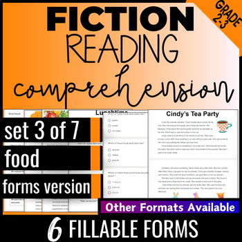 Preview of 2nd and 3rd Grade Food Fiction Reading Passages and Questions Digital Resources