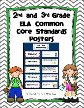 2nd and 3rd Grade Language Arts Common Core Standards Posters by Erin