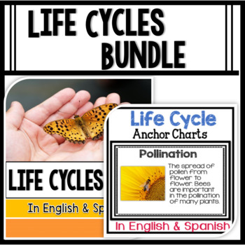 Preview of 2nd and 3rd Grade Science Bundle in English & Spanish: Life Cycles