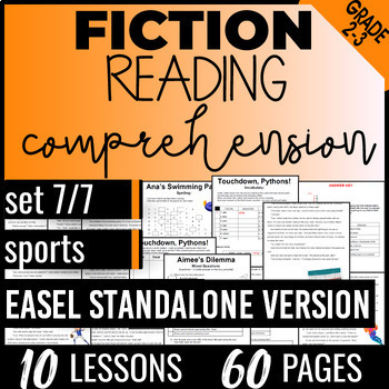 Preview of 2nd and 3rd Grade Sports Fiction Reading Passages Standalone Easel Activity
