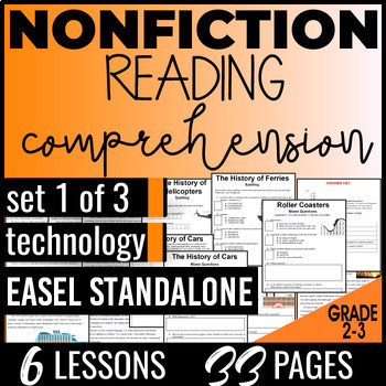 Preview of 2nd and 3rd Grade Technology Nonfiction Reading Comprehension Easel Activity
