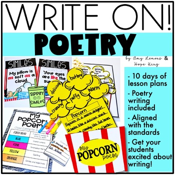 Preview of Poetry Writing Activities with Poem Frames | Writing Poems & Sensory Language