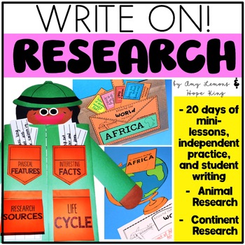 Preview of 2nd and 3rd Grade Writing Lessons for Student Research