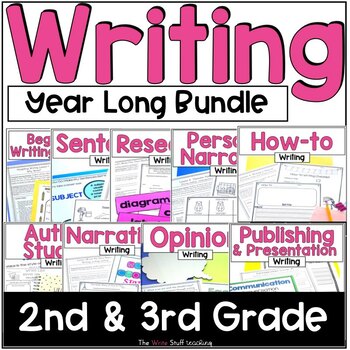 Preview of Writing BUNDLE Opinion Narrative Informational Writing 2nd & 3rd Grade