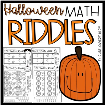 Preview of 2nd and 3rd grade Halloween Math Riddles