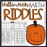 2nd and 3rd grade Halloween Math Riddles