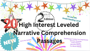 Preview of 2nd edition- 20 High Interest 7-8th Gr. Information Passages w/Leveled Questions