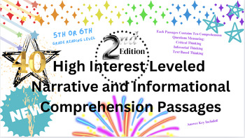 Preview of 2nd edition- 40 High Interest 5th or 6th Gr. Narrative or Informational Texts