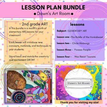 Preview of 2nd grade ART LESSON BUNDLE