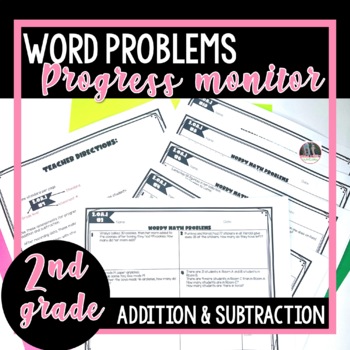 Preview of 2nd grade Add and Subtract Word Problem Solving Progress Monitoring Assessments