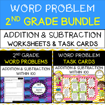 Preview of 2nd Grade Word Problems BUNDLE (+ & -) w/ Digital Option - Distance Learning