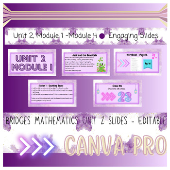 Preview of 2nd grade Bridges Mathematics Unit 2 - Canva Pro