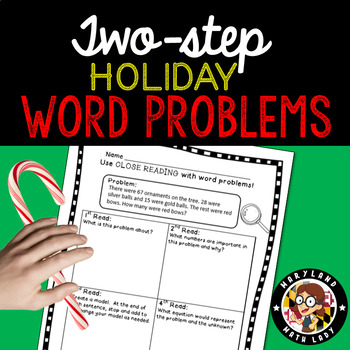 Preview of 2nd grade Christmas Two Step Word Problems