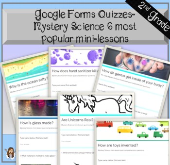 Preview of 2nd grade Google Forms quizzes - Most Popular mini-lessons- Mystery Science