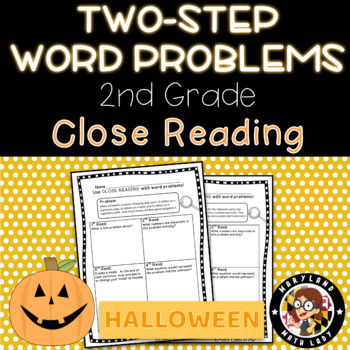 Preview of 2nd grade Halloween Two Step Word Problems