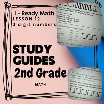 Preview of 2nd grade I-Ready Math Lesson 12 Study Guide, 3 digit numbers