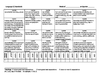 Preview of 2nd grade Langauge Standards Tracker