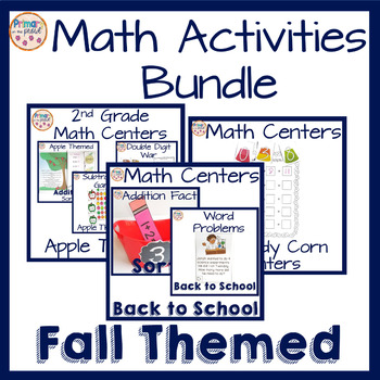 Preview of 2nd grade Math Centers- Fall Math Centers bundle