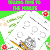 2nd grade Math Telling time to the minute Worksheets color