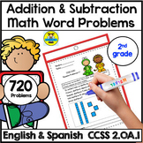 2nd grade Math Word Problems Bilingual Super Bundle Print 