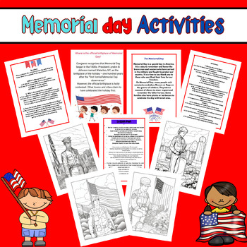 Memorial Day Reading Comprehension Flip Book Activities - 2nd & 3rd grade