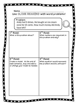 2nd grade Money Word Problems - Close Reading! by Math Lady in MD