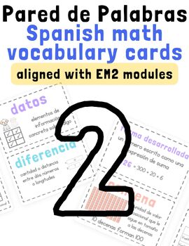 Preview of 2nd grade Pared de Palabras / Spanish Math Vocabulary Eureka Math Module 1