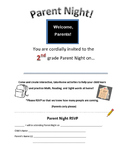 EDITABLE Parent Night or Parent Workshop Letter/ Invitation