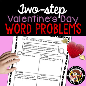 Preview of 2nd grade Valentine Two Step Word Problems