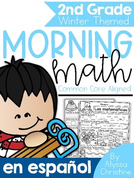 Preview of 2nd grade Winter Morning Work in Spanish | Trabajo de la mañana